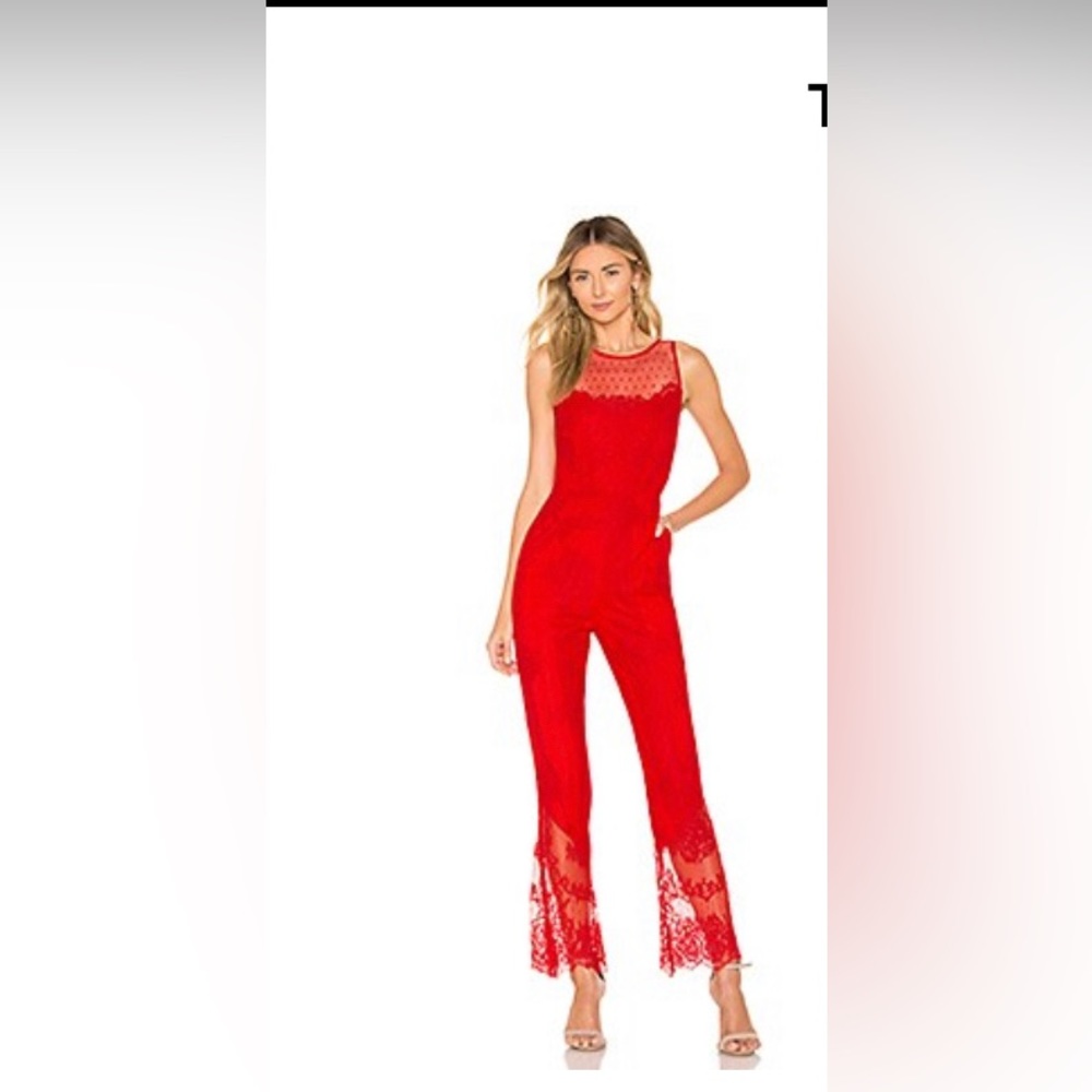 Rose Red NBD jumpsuit lace.